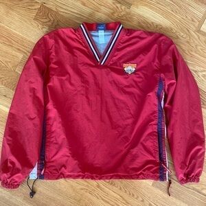 Cooperstown Dreams Park Lined Batting Practice jacket Windbreaker red si…